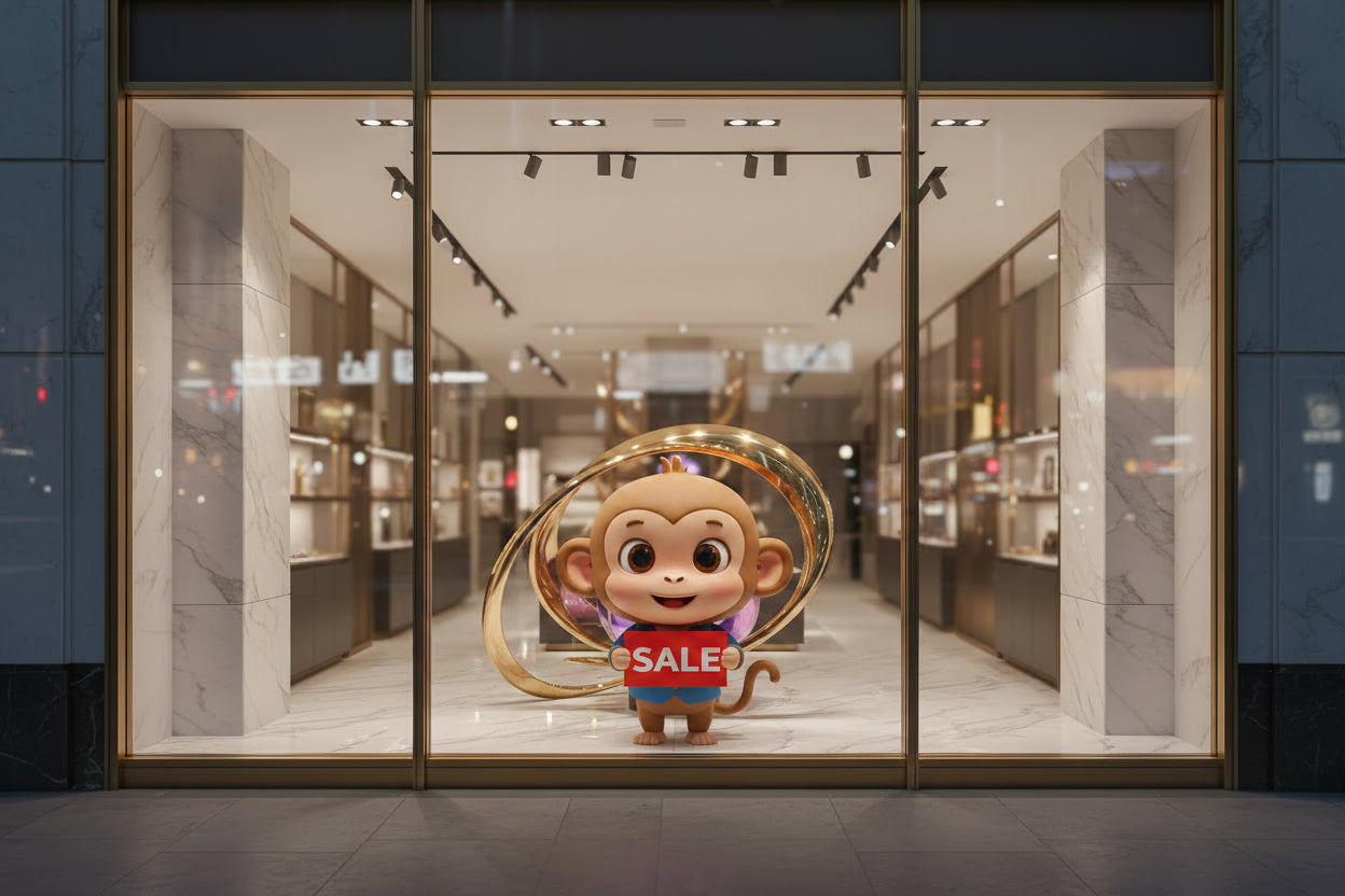 Colorful, futuristic object on a gradient background